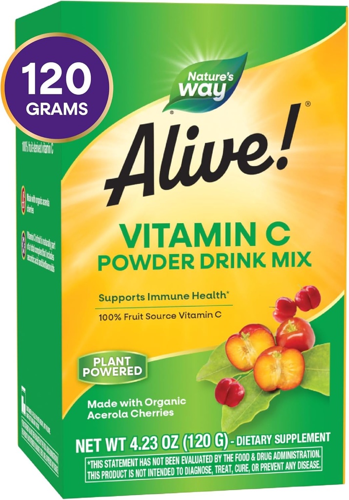 Naturen er i live! C-vitamin pulver drik Mix fra Organic Acerola, 4.23 oz.