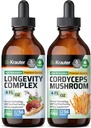 BIO KRAUTER Longevity Mushroom Tinktur 4 Fl. Oz. & Cordyceps Mushroom Tinktur 4 Fl. Oz.