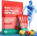 Sugar Free Electrolytes Powder with Natural Flavors, 3X Rapid Hydration Pakker med 10 Electrolyte & Vitaminer, Flydende Daglig IV, Non- GMO, Gluten- Free, Keto, Vegan, 16 sticks, Jordbær