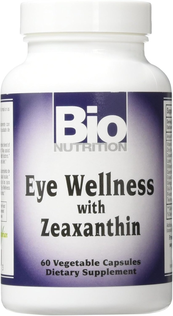 Bio Nutrition Eye Wellness 60 Vegetarian Capsules | Zeaxanthin | 60 Servings per Bottle | Supports Eye and Vision Health | Vitamin A & Zinc