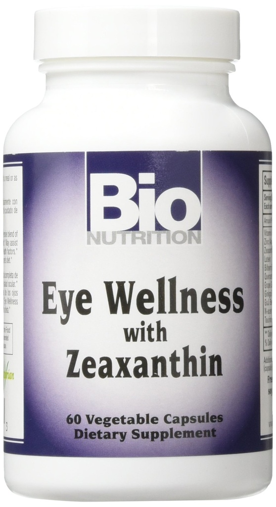 Bio Nutrition Eye Wellness 60 Vegetarian Capsules ttesmå 124; Zeaxanthin ttesmå 124; 60 Serveringer pr flaske