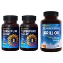 Bioemblem gurkemeje med klinisk undersøgt turmiPure antarktisk krill Oil Supplement