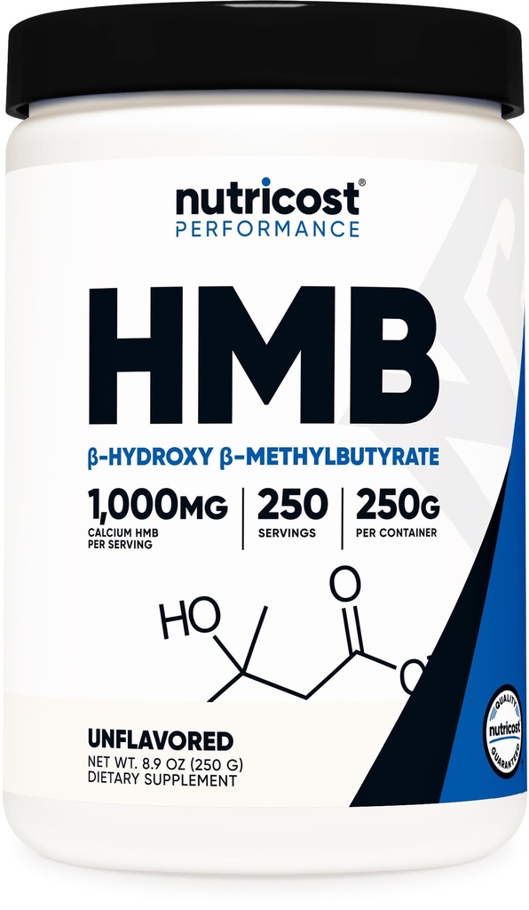 Nutricost HMB Powder (Beta- Hydroxy Beta- methylbutyrat) 250 Bedste - Gluten Free & Non- GMO