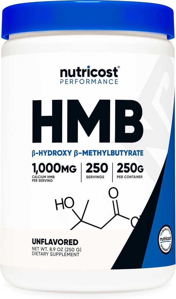 Nutricost HMB Powder (Beta- Hydroxy Beta- methylbutyrat) 250 Bedste - Gluten Free & Non- GMO