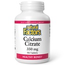 Naturlige faktorer, Calcium Citrate, Hjælper bevare stærke knogler og tænder, 90 tabletter (90 portioner)