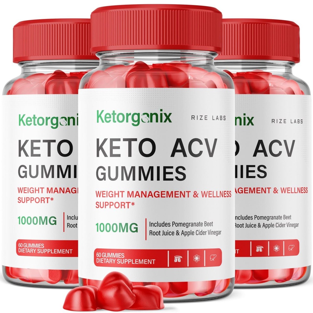 rize laboratories Ketorganix Keto ACV Gummies for Advanced Weight Loss Keto Gummix med Apple Cider Vinciate Supplement Belly Fat Gomitas Pastillas (180 Gummies) (pakke med 3)