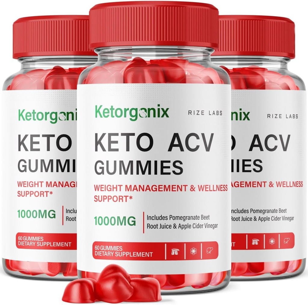 rize laboratories Ketorganix Keto ACV Gummies for Advanced Weight Loss Keto Gummix med Apple Cider Vinciate Supplement Belly Fat Gomitas Pastillas (180 Gummies) (pakke med 3)