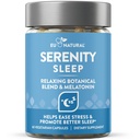 Serenity Sleep Natural Sleep Aid - Potent Blend of Magnesium, Valerian Root og Melatonin - Natural Sleep Aid - Non-Habitat-Forming Way to Relax and get a Good Night 's Sleep - 60 Vegansk Soft Caps
