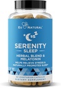 Serenity Sleep Natural Sleep Aid - Potent Blend of Magnesium, Valerian Root og Melatonin - Natural Sleep Aid - Non-Habitat-Forming Way to Relax and get a Good Night 's Sleep - 60 Vegansk Soft Caps