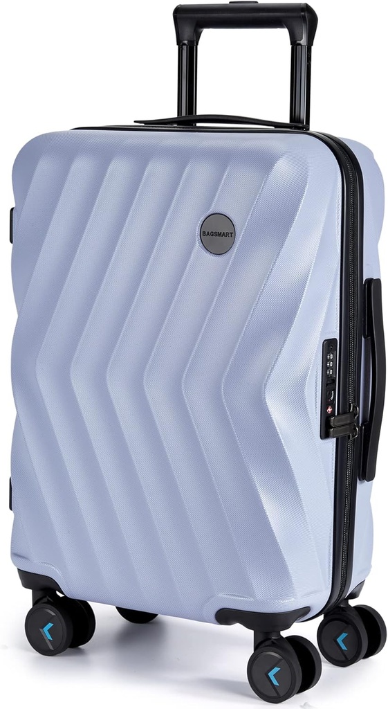 BAGSMART Carry On Bagage 22x14x9 Airline Godkendt, PC Hardside Suitcase, 20 tommer Carryon med spinner hjul, Travel Bagage Lightweight Rolling Suitcases for Mænd Kvinder (lilla)