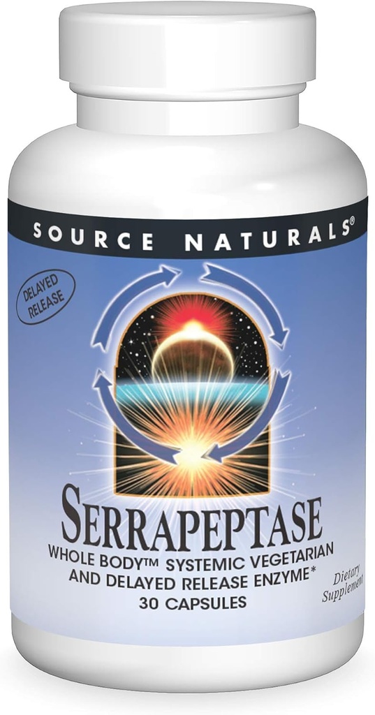 Source Naturals Serrapeptase - Forsinket udgivelse Enzyme - 30 vegetariske kapsler