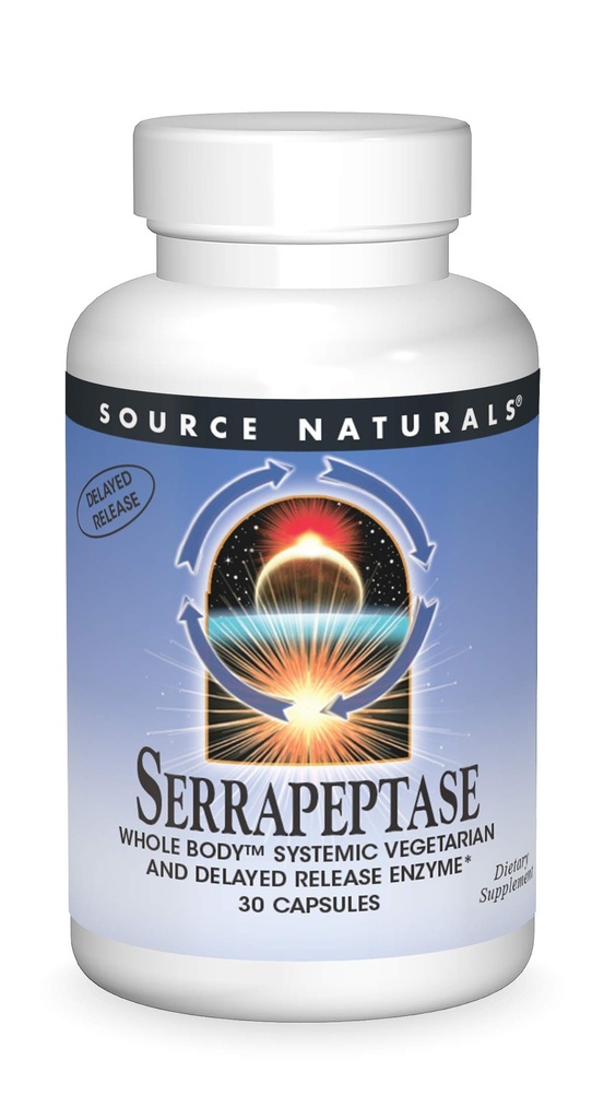 Source Naturals Serrapeptase - Forsinket udgivelse Enzyme - 30 vegetariske kapsler