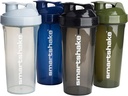 Smartshake Lite 4- Pack Protein Shaker Flaske 800 ml ttesmå 124; 27 oz - Læbefast Screw- on Lid - BPA Free - Unisex - Mist Gray, Army Green, Black, Navy Blue