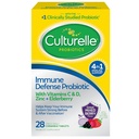 Culturelle immunforsvar Daglig Probiotikum for kvinder & mænd - 28 Greve, Blandede Berry Chewables med 4-in-1 immunforsvar. Probiotika C-vitamin, D-vitamin og zink Plus Elderberry