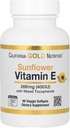 California Gold Nutrition Sunflower Vitamin E med blandede tocopheroler, 400 IE, 90 Veggie Softels
