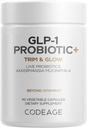 Codeage GLP-1 Probiotika + - Live Probiotika Akermansia, Clostridium, Bifidobacterium, Chicory Inulin Probiotika, Prebiotika & Postbiotika Supplement - 500 Millioner AFU, 3 - Måned Supply - 90 Kapsler