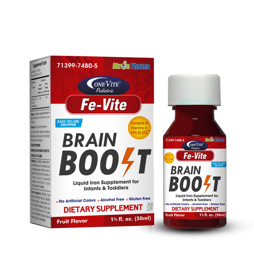 Pædiatriske FE- Vite Drops • 124; Flydende jerntilskud • 124; 50ml, 1, 66 Fl Oz (pakning med 1 stk.)