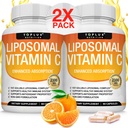 Liposomal C-vitamin 2100mg høj Absorption Fat Opløselig VIT C - immunsupport Collagen Booster Immunitet Defense & Kraftig Antioxidant, MCT Oil & Sunflower Lecithin, Acsorbic Acid, Vegan Non- GMO