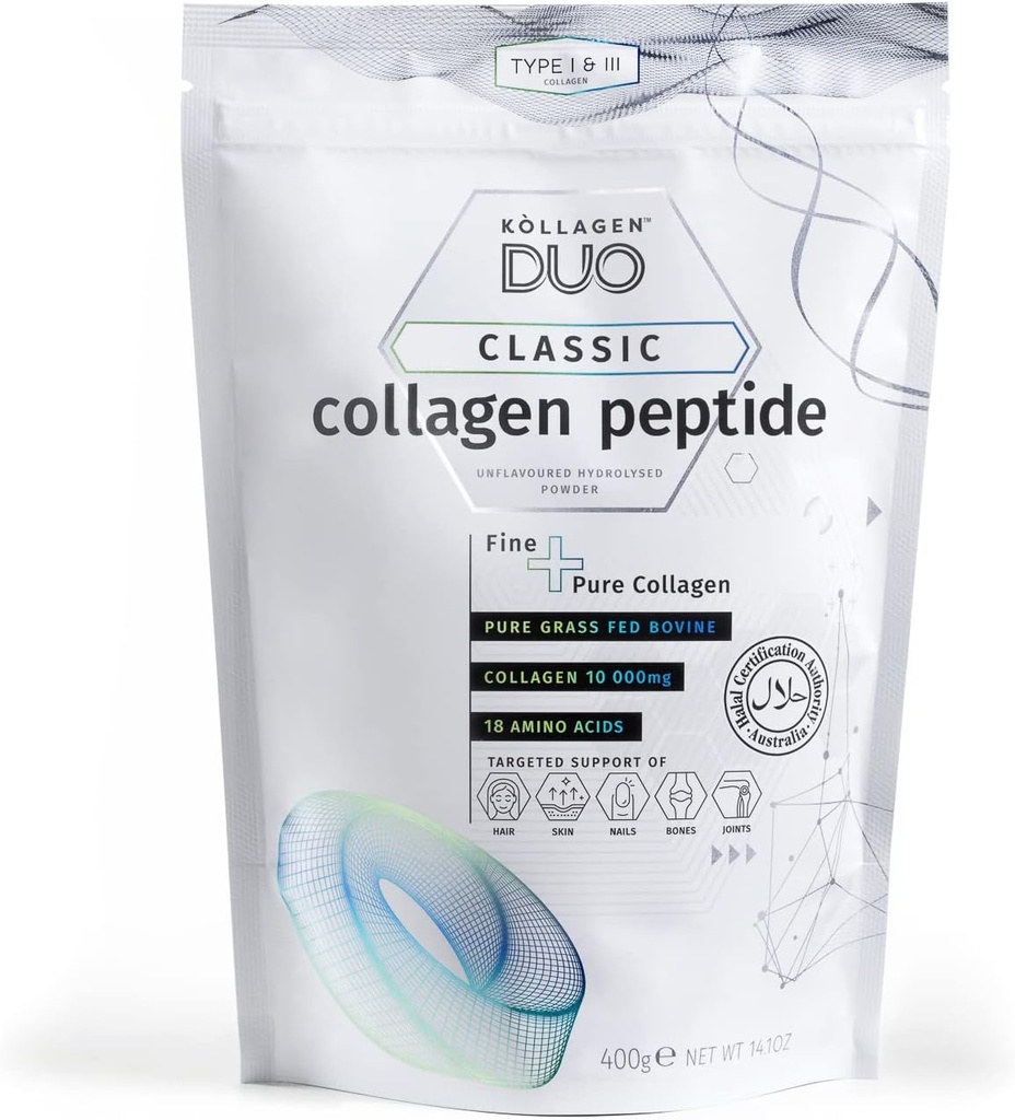 Premium Halal Collagen Protein Powder - Un- Navored Protein Source Type I & III med 18 Aminosyrer, Glycin Boost, for hud hårnegle - Collagen supplement