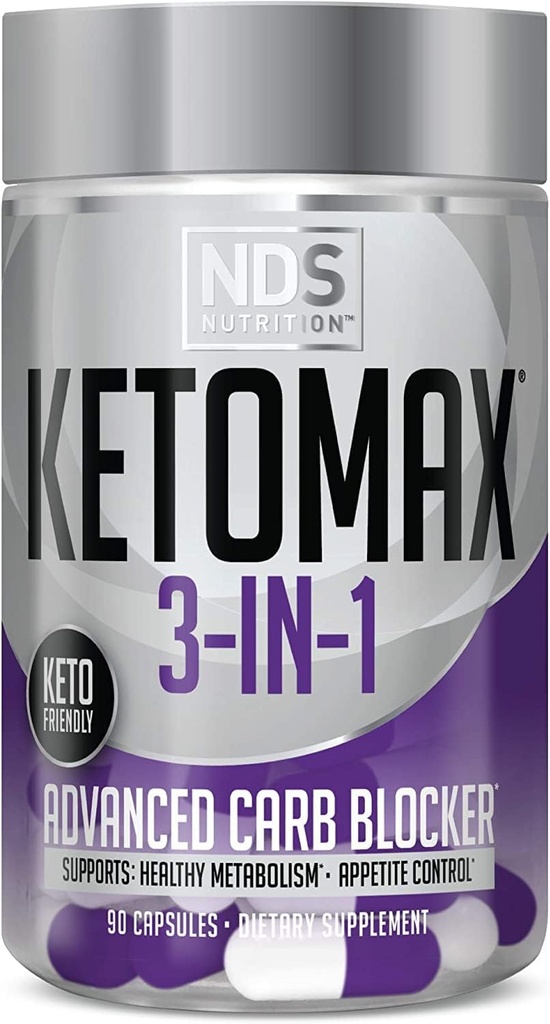 NDS Nutrition Advanced 3- in-1 - Keto piller til fedt tab Support Carb Blocker Appetite Suppressant - White Nyre Bean, Chitosan, Hindbær Ketoner, og Vanadium (90 Kapsler)