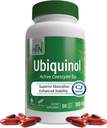 Health Thru Nutrition Ubiquinol 100mg 60 Softgels as Kaneka QH Reduceret CoQ- 10- 124; Stabilized - 3. part Testet med 124; Forbedret biotilgængelighed af 124; Kardiovaskulær & Mitokondria Funktionssupport af 124; Non- GMO