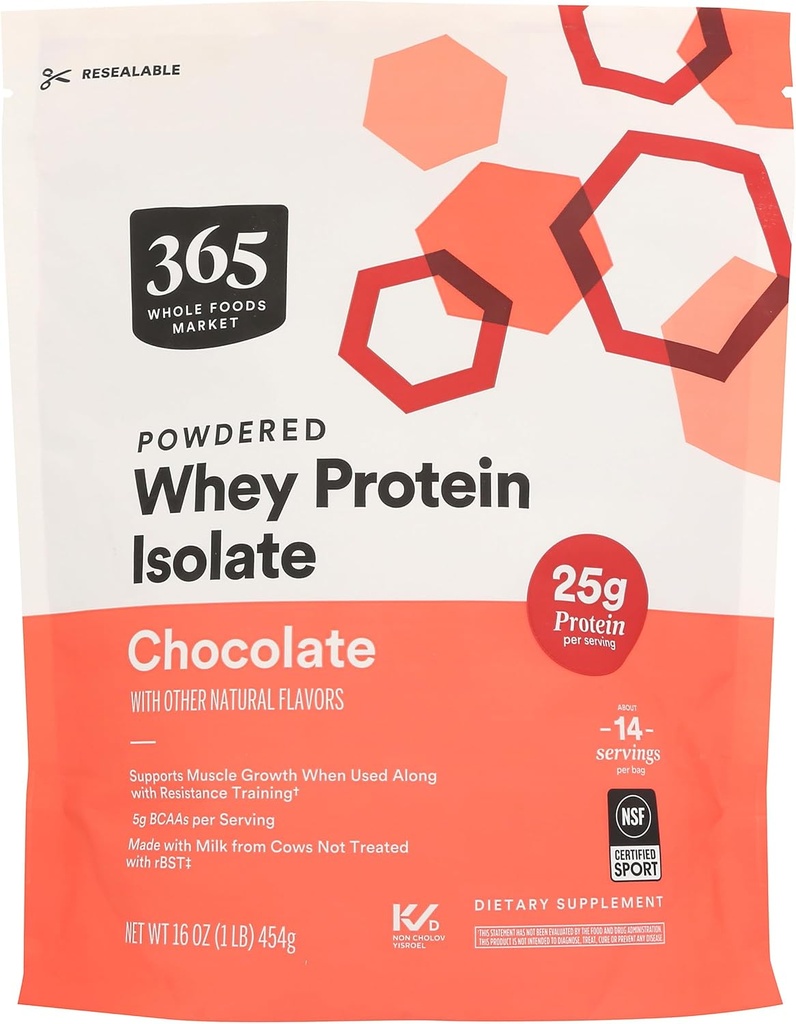 365 by Whole Foods Market, Whey Protein Isolate, Chocolate, 16 Ounce