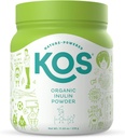 KOS Organic Inulin Powder, Unflavored & Unsweeened Superfood - Vegan Inulin til Prebiotic Intestinal Support, fordøjelsesfremmende sundhed fremme - USDA Certificeret, Non- GMO, Soy & Gluten- Free, 112 Serveringspose