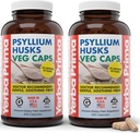 Yerba Prima Psyllium Husks Veg Caps, 400 Kapsler (625mg) (pakke af 2) - Vegan, Non- GMO, Gluten Free, Colon Cleanser, Daily Fiber Supplement for Gut Health & Regularity
