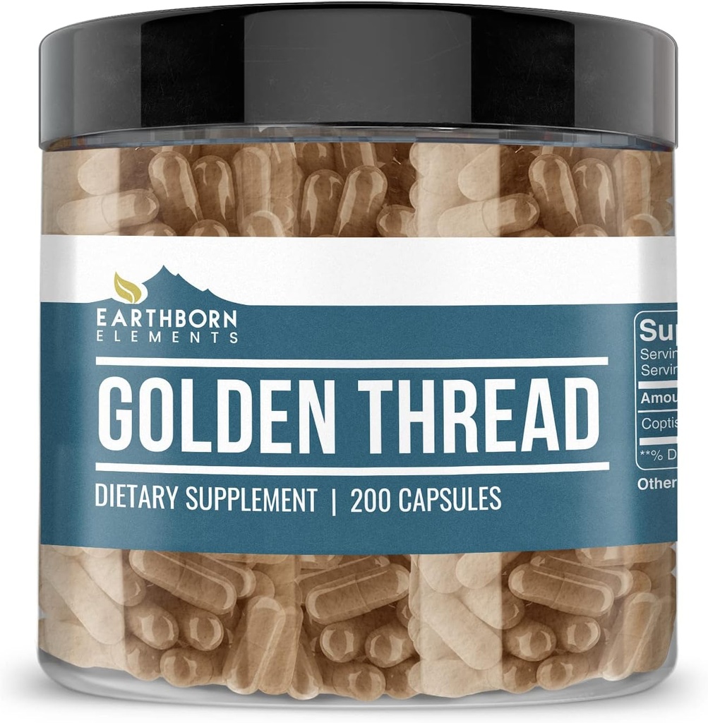 Earthborn Elements Golden Tråd 200 Kapsler, Pure & Ufortyndet, Ingen tilsætningsstoffer