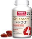 Jarrow Formulas QH- absorbere + PQQ - 30 Softgels - Kosttilskud Understøtter Mitokondriel Biogenese, Energiproduktion & Kardiovaskulær sundhed - Op til 30 Servering