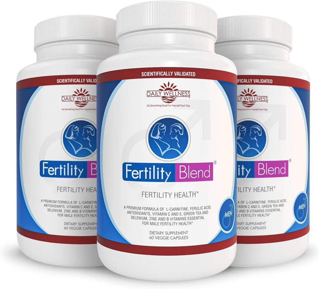 Daglig wellness for mænd - mandlige fertilitet kosttilskud, Vitamin Blend piller - mandlige greve Pre- Conception for ham - Fertilitet Kosttilskud til mænd - 60 kapsler, 3 pakker