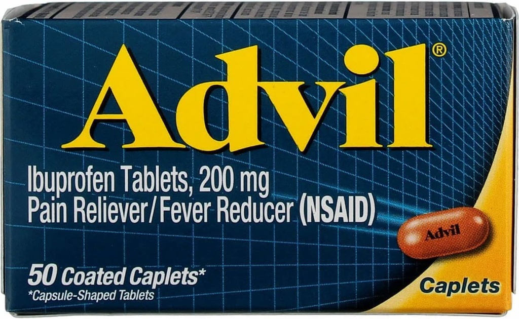 Advil Pain Reliever / Fever Reducer 200 mg overtrukne tabletter 50 ea (pakning med 6 stk.)