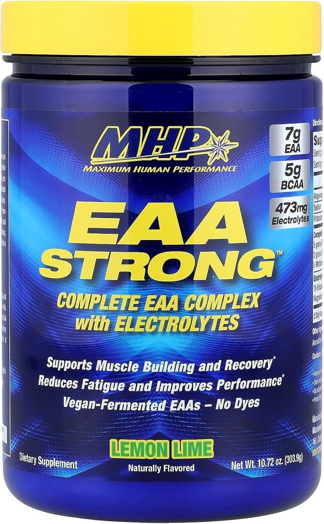Maksimum Human Performance Mhp Eaa Strong, Alle 9 essentielle Aminosyretilskud, Electrolytes, Lemon Lime