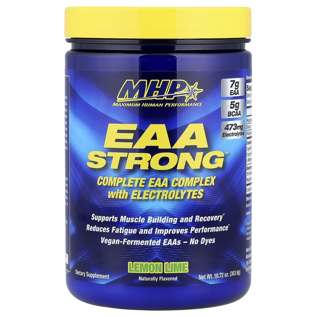 Maksimum Human Performance Mhp Eaa Strong, Alle 9 essentielle Aminosyretilskud, Electrolytes, Lemon Lime