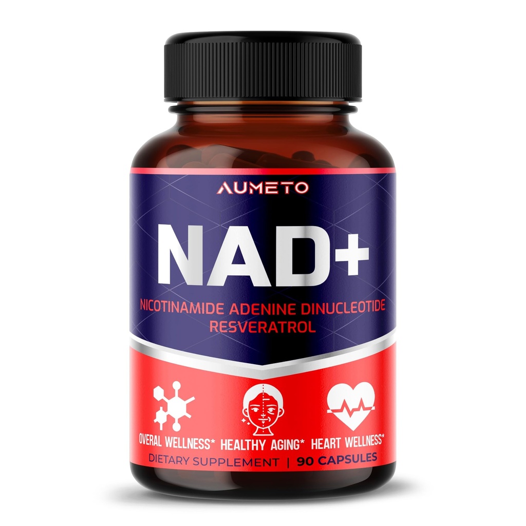 NAD + 350 mg med trans- Resveratrol, Quercetin & Rhodiola - Cellulær energi, sund aldring & hjerte Wellness - 90 kapsler - Non- GMO, Made in USA