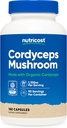 Nutricost Cordyceps Mushroom Capsules 1100mg, 90 Serv - CCOF Certified Made with Organic, Gluten Free, 550mg Per Capsule (180 Kapsler)
