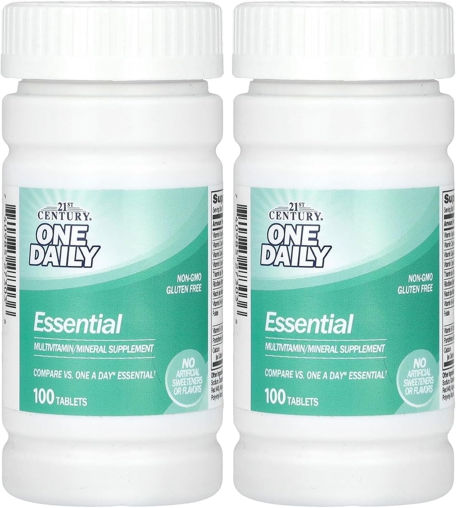 21. Century One Daily Essential Tablets, 100 Count (pakke med 2)
