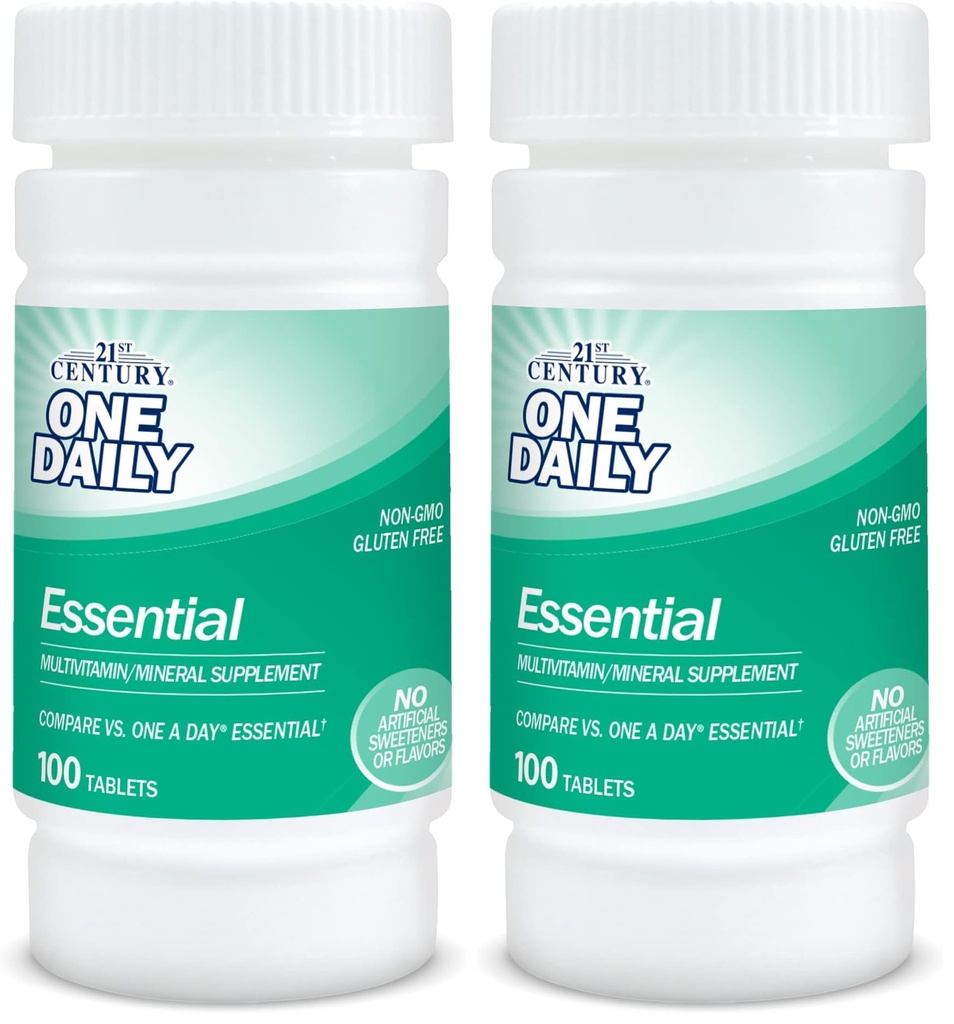 21. Century One Daily Essential Tablets, 100 Count (pakke med 2)
