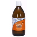 Now Supplements, Omega-3 Fish Oil Liquid, Molekulært Destilleret, Lemon Flavored, 16,9 -Ounce