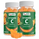 Yumvs C-vitamin Gummy til voksne - 250 mg Orange Smaget C-vitamin Gummy - C-vitamin tyggetabletter til voksne - immunsupporttilskud - Kosher, Halal, Gluten Free (200 Greve), 2 Pack