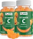 Yumvs C-vitamin Gummy til voksne - 250 mg Orange Smaget C-vitamin Gummy - C-vitamin tyggetabletter til voksne - immunsupporttilskud - Kosher, Halal, Gluten Free (200 Greve), 2 Pack