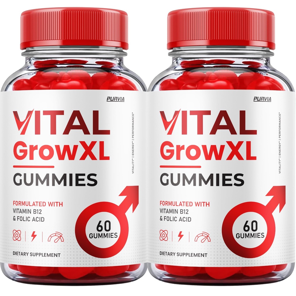 (2 Pack) Vital Grow XL Gummies - Official Formel - Vial Grow XL Advanced Strength Formel, Vital Grow XL Anmeldelser, Samlet sundhedsstøtte 1000mg maksimal styrke Wellness Supplement (120 Gummies)