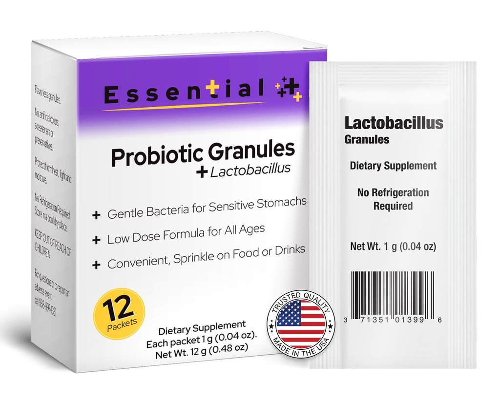 Lactobacillus Probiotika til kvinder og mænd 12 Pakker med Lactobacillus Acidophilus & Bulgaricus Probiotika, Kosttilskud Granulater til daglig Gut support, fordøjelsessygdomme & intern balance