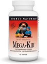 Source Naturals Mega- Kid Chewable Multi- Vitamin, Alvorlig ernæring af børn til børn i alderen 2-10, Natural Berry Flavors - 60 Wafers