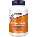 Now Foods Supplements, Grape Seed 100 mg - Standardized Extract, Meget koncentreret ekstrakt med et minimum af 90% polyphenoler, med vitamin C, 200 Veg kapsler