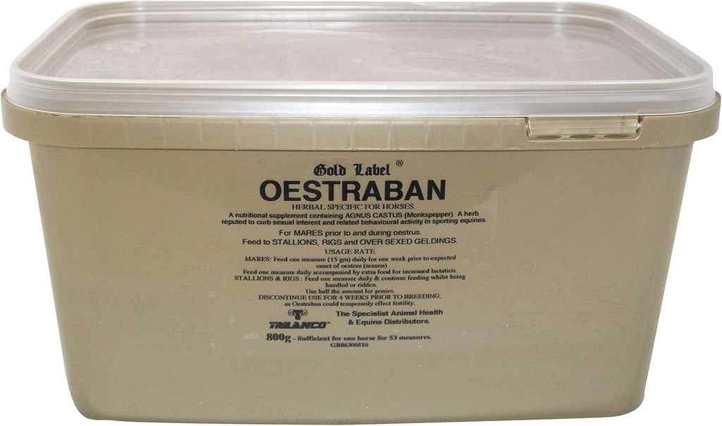 Gold Label Østraban, Horse supplement, vedligeholder Hormone Balance, 800 Gm