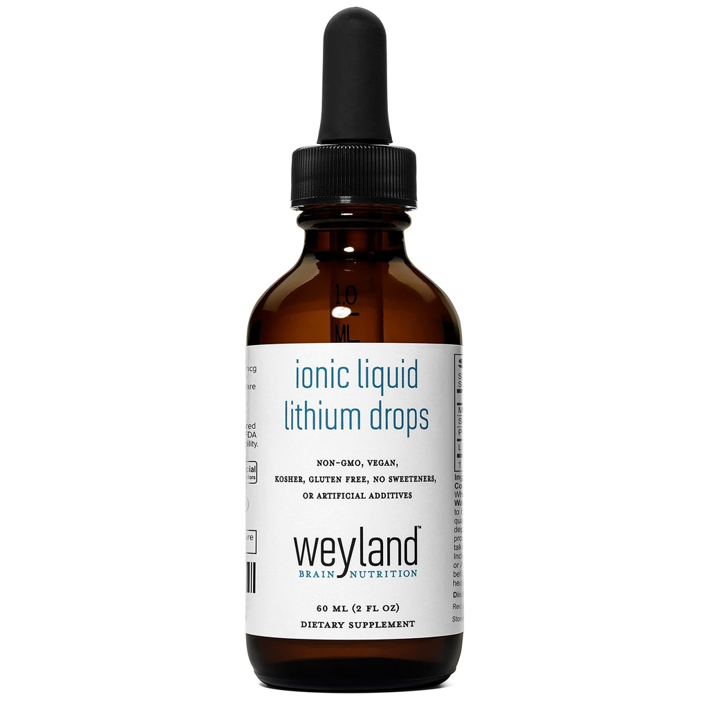 Ionic Flydende Lithium Drops • 124; Magnesium, Natrium, Kalium, Lithium • 124; Hjerne Sundhed • 124; Trace Mineral Drops • 124; 60 ml (2 Fl Oz)