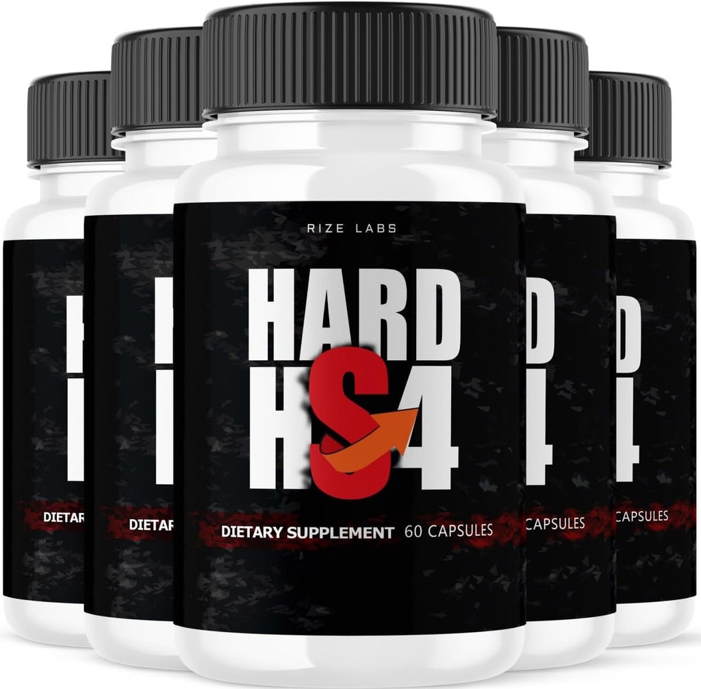 rize laboratorier Hard HS4 Kapsler til mænds sundhed, Ekstra styrke piller, mandlige støtte til den samlede ydeevne, Hard HS4 Maksimum Formel, Pastillas - pakke med 5 (300 Kapsler)