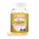 Spoonful Mini Omega 3 Fish Oil, iFOS Certified, 1290 mg Per Serving, 120 Softels Pearls, Lille størrelse Let at synke kapsler til kvinder og seniorer, Made in USA