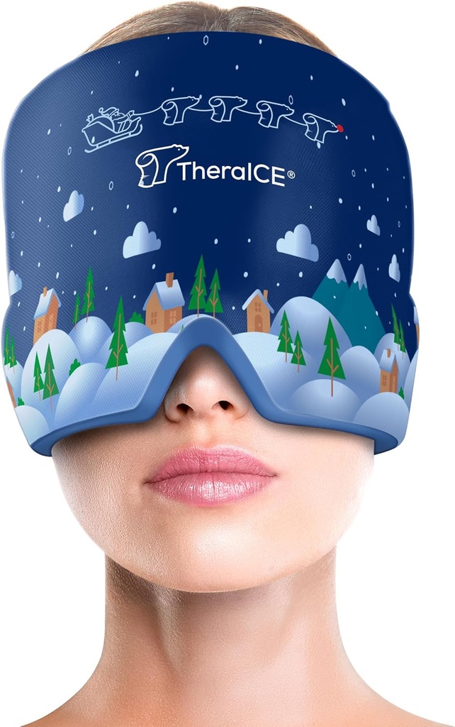 Theraice Migræne Relief Cap, Cooling Gel Hat, Lindrende Hovedpine Ice Pack Maske Produkter, Ansigtet kold Compress Head Wrap for Spænding & Stress